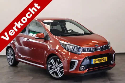 Kia Picanto 1.2 CVVT GT-line 5-Drs. Automaat Navigatie Leder 16'lmv 24 maanden garantie mogelijk (*vraag naar de voorwaarden)
