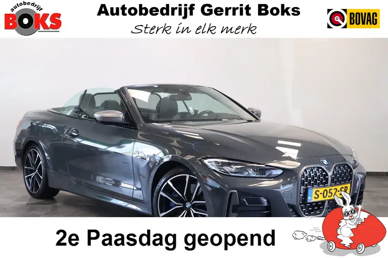BMW 4 Serie Cabrio M440i xDrive High Executive 374 PK Navigatie 360Camera Volleder Apple carplay 19LMV Head up * 2e Paasdag zijn wij geopend van 12:00 tot 17:00uur! * afbeelding 1