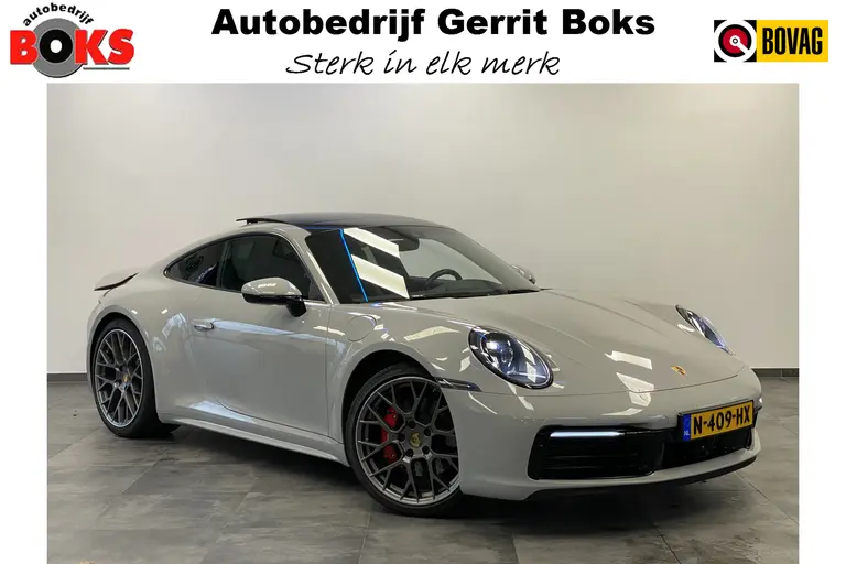 Porsche 911 3.0 Carrera 4S Sport chrono Bose Dealer onderhouden Kreide Grau Panoramadak ACC 450PK! afbeelding 1